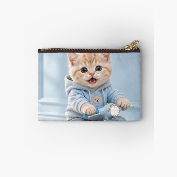 Item preview, Cute Baby Cat Riding a Blue Moped - DreamyByAna Art designed and sold by dreamybyana.