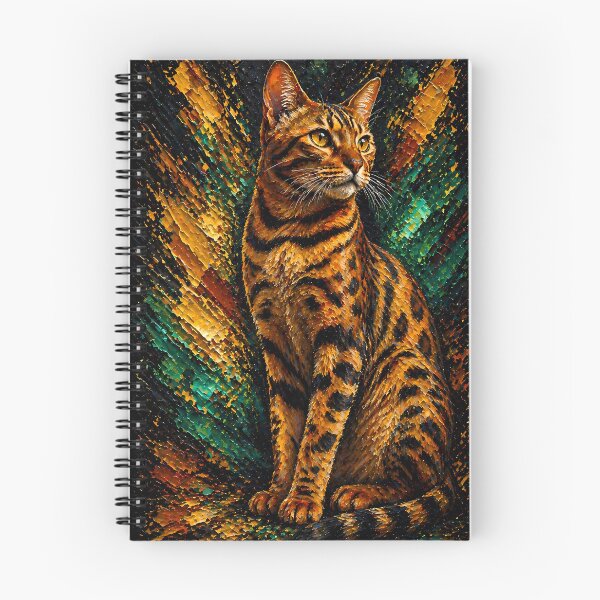 Item preview, Gazing Bengal Color Explosion Cat Art designed and sold by Vista Atelier.
