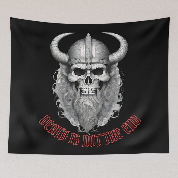 Item preview, Death Is Not The End Viking Skull Etching designed and sold by DarkOriginArts.