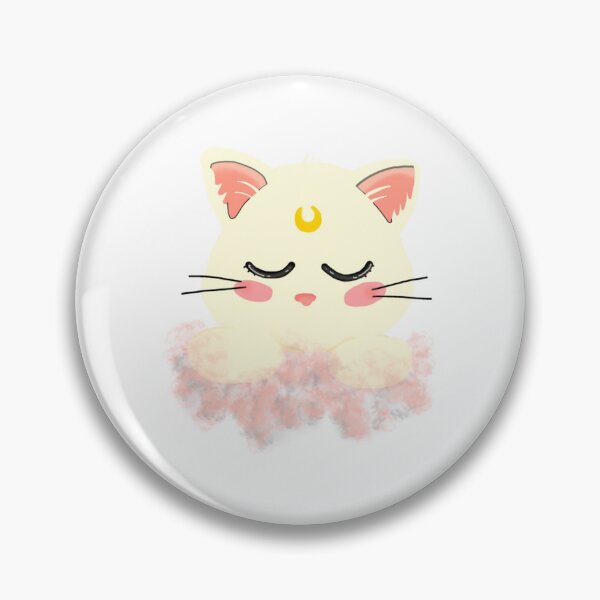 Item preview, Moon Cat Floating Through Pink Clouds designed and sold by CuteartBySakura.