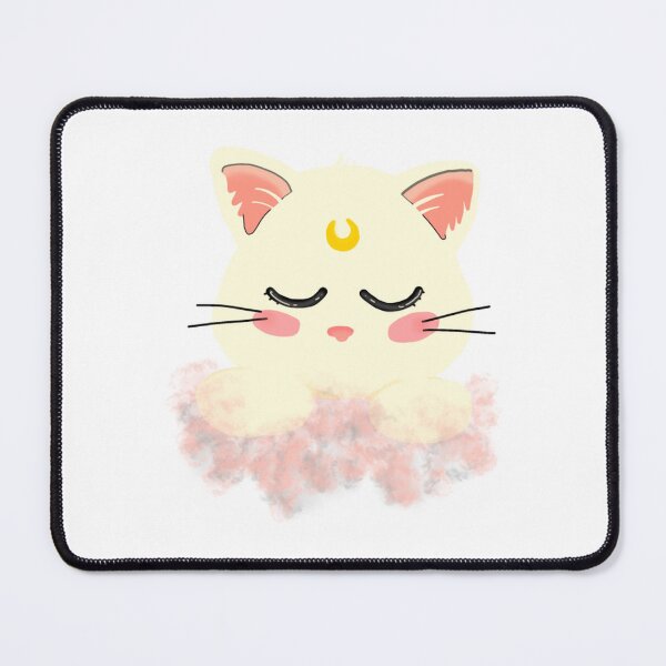 Item preview, Moon Cat Floating Through Pink Clouds designed and sold by CuteartBySakura.