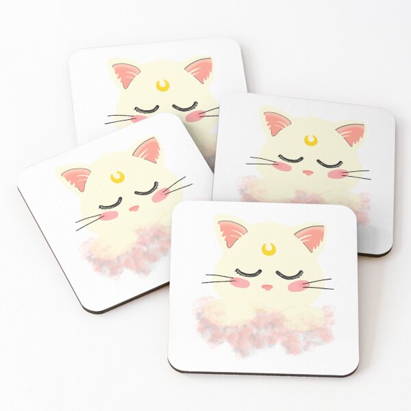 Item preview, Moon Cat Floating Through Pink Clouds designed and sold by CuteartBySakura.