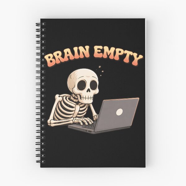 Item preview, Brain Empty Funny Skeleton Working on Laptop T-Shirt designed and sold by Raw Tigers.