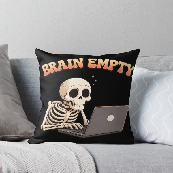 Item preview, Brain Empty Funny Skeleton Working on Laptop T-Shirt designed and sold by Raw Tigers.