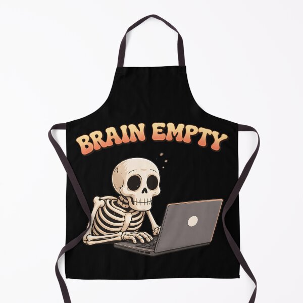 Item preview, Brain Empty Funny Skeleton Working on Laptop T-Shirt designed and sold by Raw Tigers.