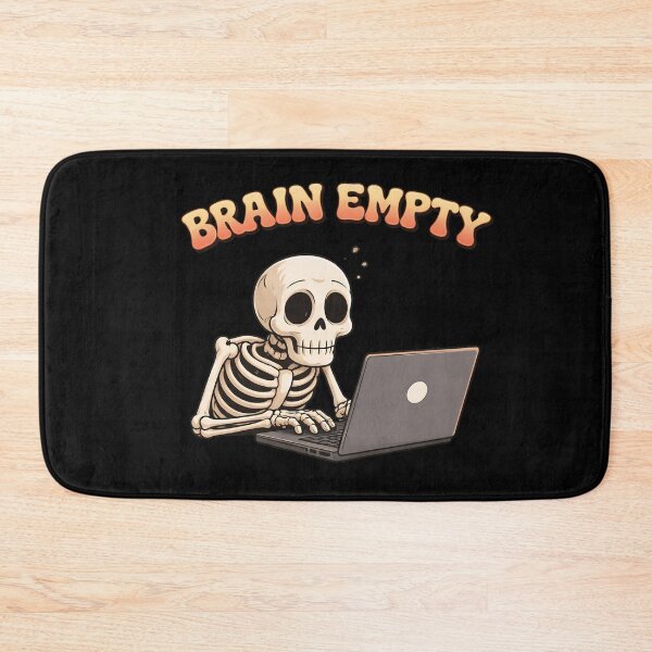 Item preview, Brain Empty Funny Skeleton Working on Laptop T-Shirt designed and sold by Raw Tigers.