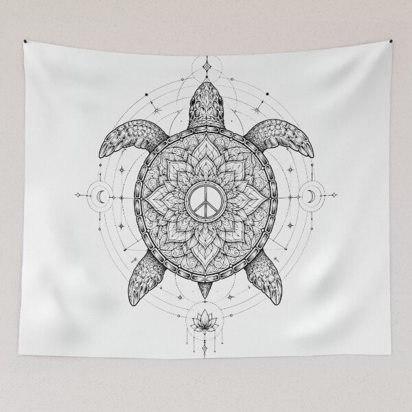 Item preview, Peace Turtle Sacred Geometry Mandala designed and sold by suryabumblee.