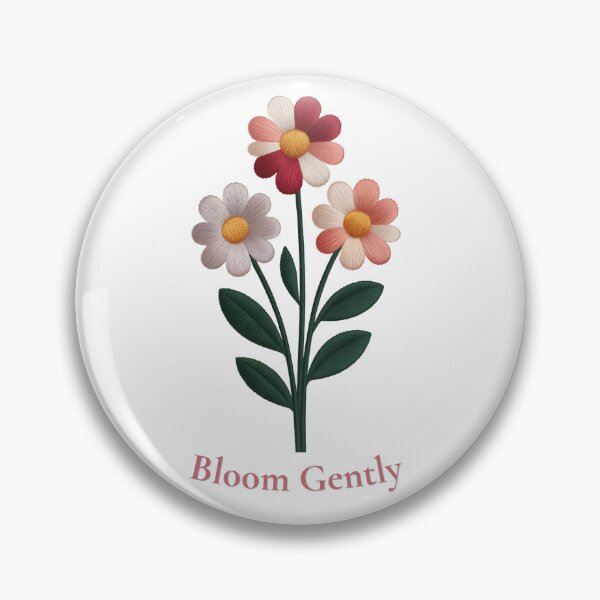 Item preview, Bloom Gently – Embroidered Floral Design designed and sold by PrintologyAura.