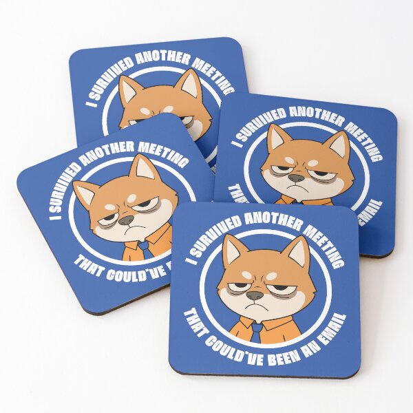 Item preview, I Survived Another Meeting That Could've Been an Email | Funny Office Dog Sticker designed and sold by TheNicheNest.