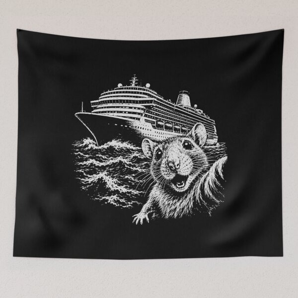 Item preview, Hantavirus 2026 Funny Shocked Rat Selfie With Cruise Ship designed and sold by gunaone-design.