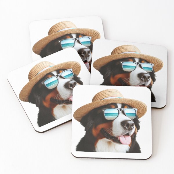 Item preview, CSK 27 - Bernese Mountain Dog with sun hat and sunglasses designed and sold by CSK27.