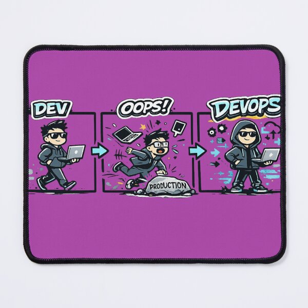 Item preview, Funny DevOps Evolution Story – DEV OOPS DEVOPS Comic Design designed and sold by Mladen Rudonja Studio.