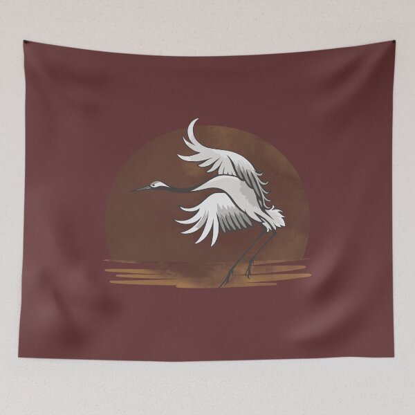 Item preview, Majestic Stork Landing at Sunset - Peaceful Nature Bird Art. designed and sold by LunaPrintCo.