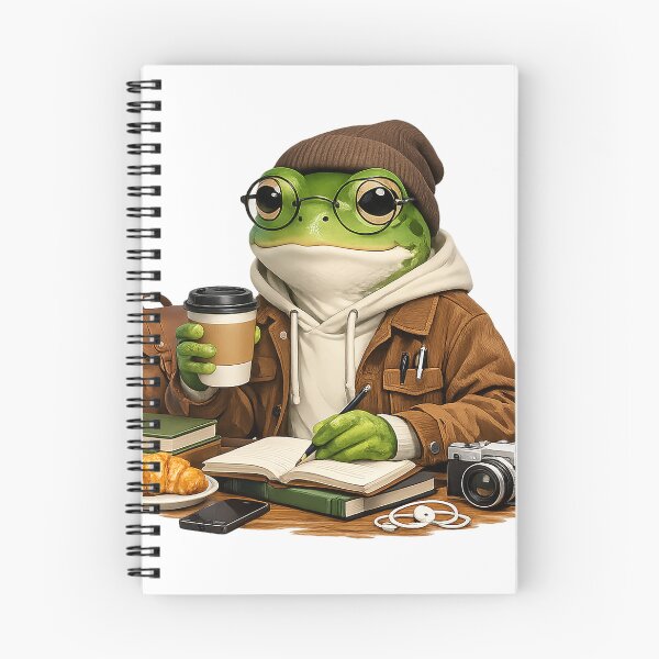 Item preview, Modern Frog Traveler with Coffee Art | Adventurous Digital Nomad Froggy designed and sold by CustomizingGift.