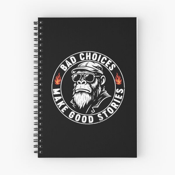 Item preview, Bad Choices Make Good Stories Funny Bearded Monkey Quote designed and sold by gunaone-design.