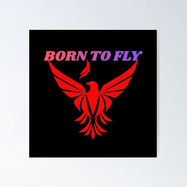 Item preview, Phoenix Emblem With Born To Fly designed and sold by ShaLogoStudio.