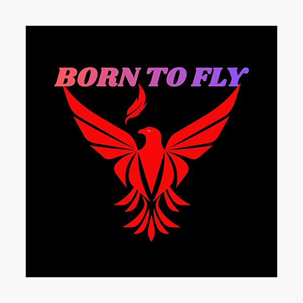Item preview, Phoenix Emblem With Born To Fly designed and sold by ShaLogoStudio.