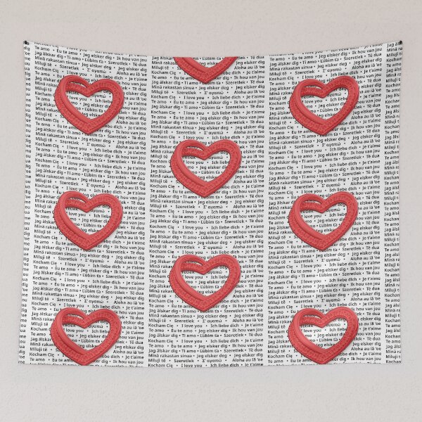 Item preview, Love in Many Languages – Heart Typography Design designed and sold by ulupono.