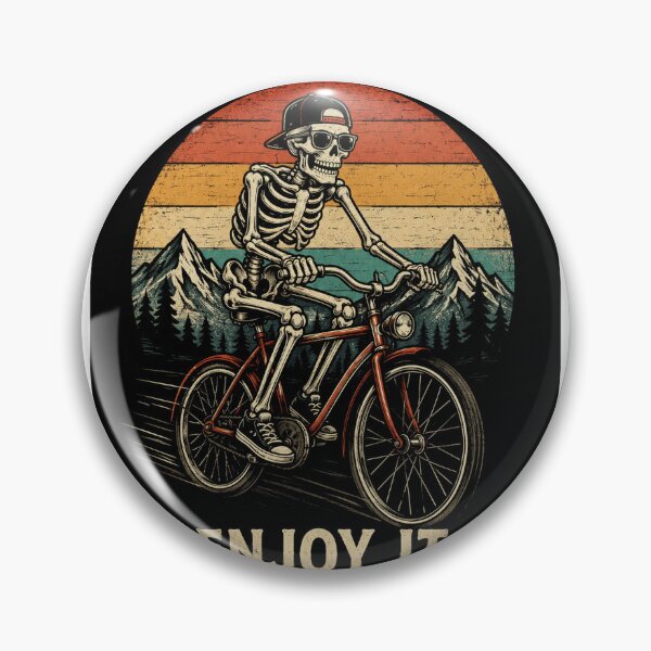 Artikelvorschau, Vintage Skeleton Cycling – Das Leben ist eine Fahrt – Genieße sie! Fahre frei! Retro-Sonnenuntergang entworfen und verkauft von veloramode.