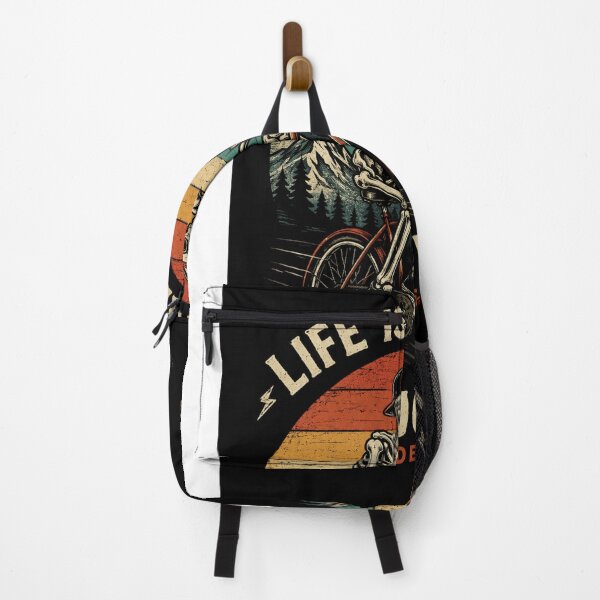 Item preview, Vintage Skeleton Cycling Life is a Ride - Enjoy It Ride Free Retro Sunset designed and sold by veloramode.