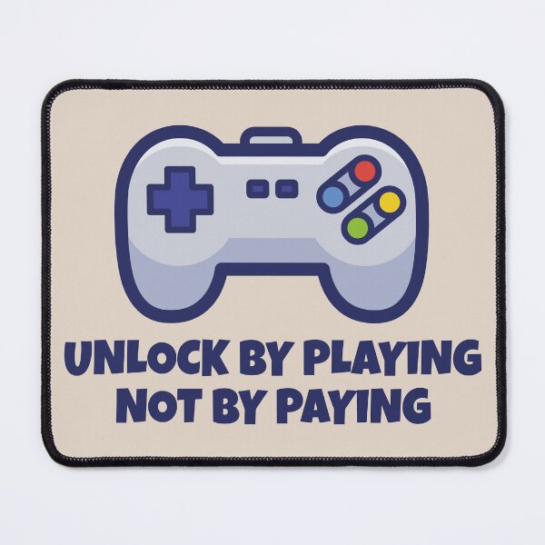 Item preview, Unlock By Playing Not By Paying – Funny Retro Gamer Gaming Controller Design designed and sold by WordPlayStudio.