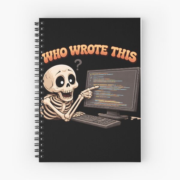 Item preview, Who Wrote This Funny Coding Skeleton T-Shirt designed and sold by Raw Tigers.