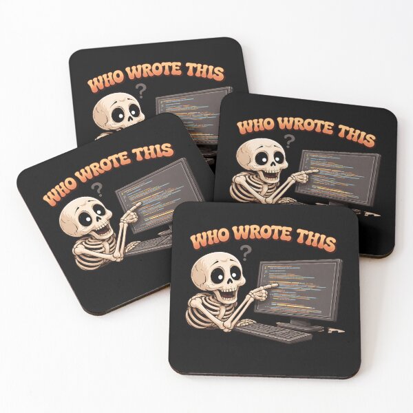Item preview, Who Wrote This Funny Coding Skeleton T-Shirt designed and sold by Raw Tigers.