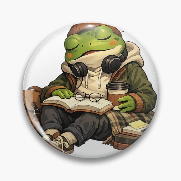 Item preview, Sleepy Frog Study Aesthetic | Cozy Froggy Napping on Books Art designed and sold by CustomizingGift.
