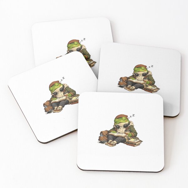 Item preview, Sleepy Frog Study Aesthetic | Cozy Froggy Napping on Books Art designed and sold by CustomizingGift.