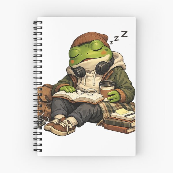 Item preview, Sleepy Frog Study Aesthetic | Cozy Froggy Napping on Books Art designed and sold by CustomizingGift.