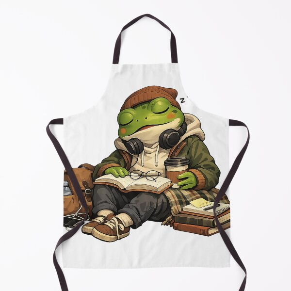 Item preview, Sleepy Frog Study Aesthetic | Cozy Froggy Napping on Books Art designed and sold by CustomizingGift.