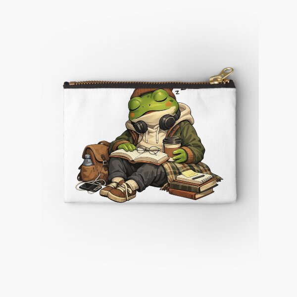 Item preview, Sleepy Frog Study Aesthetic | Cozy Froggy Napping on Books Art designed and sold by CustomizingGift.