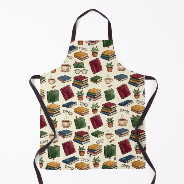 Item preview, Book Lover Watercolor Library Coffee Seamless Pattern designed and sold by Inkworksbyshery.