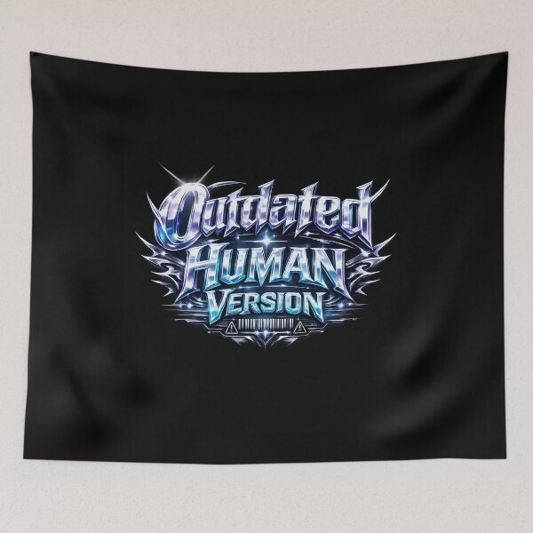 Item preview, Outdated Human Version – Futuristic Y2K Cyber Typography Design designed and sold by XxZainStylexX.