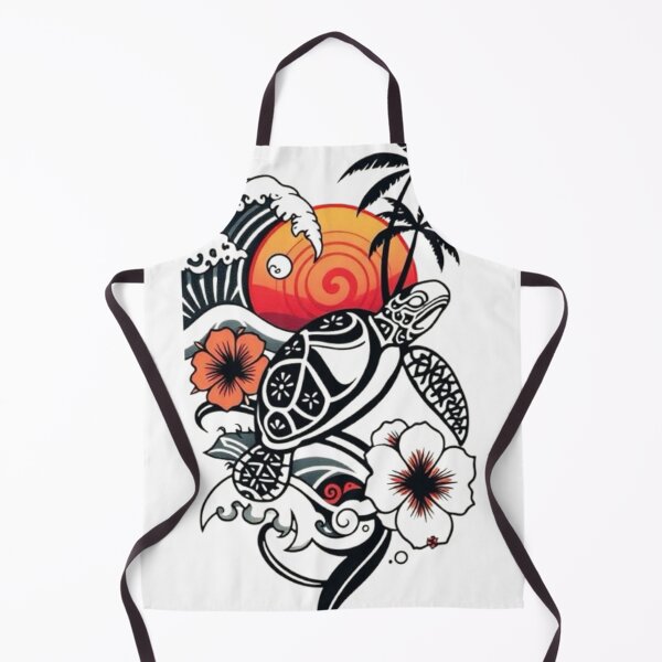 Item preview, Island Spirit Turtle Tattoo | Hibiscus & Palm Tree Summer Graphic designed and sold by ZairDesign.