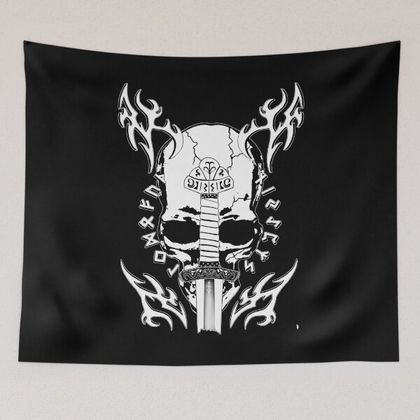 Item preview, BIRD Original - Viking Skull Sword Runes designed and sold by shopBird.