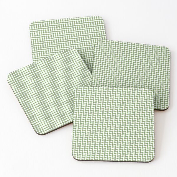 Item preview, Moss green and white houndstooth designed and sold by Karf  ..