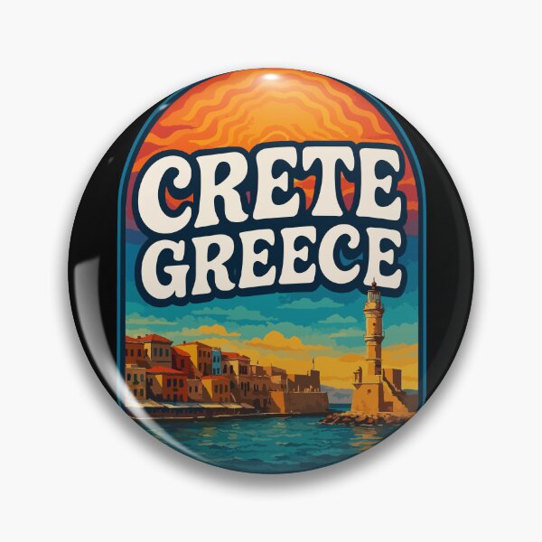 Item preview, Crete Greece Island Retro Trippy Art designed and sold by TomFrontierArt.