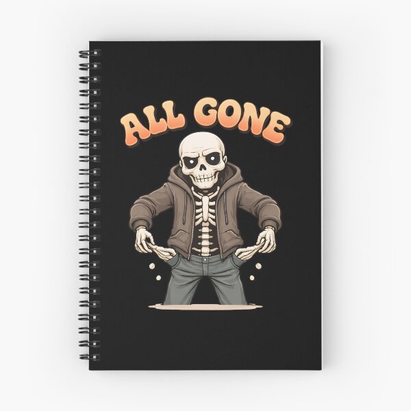 Item preview, All Gone Funny Skeleton Broke Meme T-Shirt designed and sold by Raw Tigers.