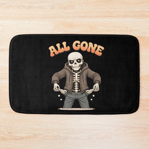 Item preview, All Gone Funny Skeleton Broke Meme T-Shirt designed and sold by Raw Tigers.