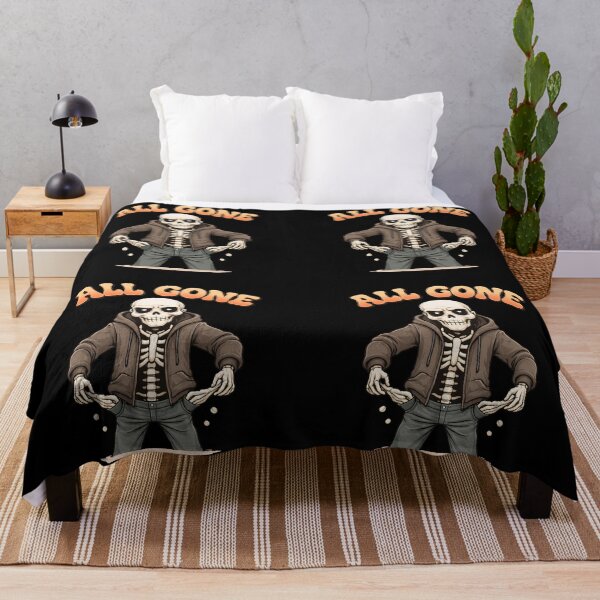 Item preview, All Gone Funny Skeleton Broke Meme T-Shirt designed and sold by Raw Tigers.
