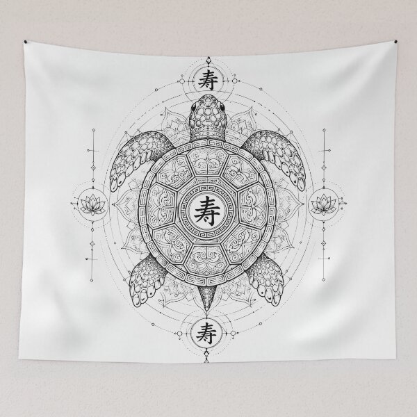 Item preview, Longevity Turtle Sacred Geometry Art designed and sold by suryabumblee.
