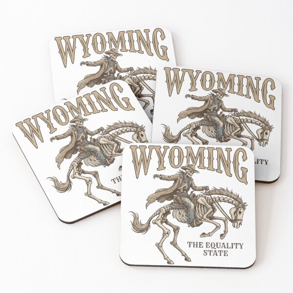 Item preview, Wyoming The Equality State Skeleton Cowboy Skeleton Horse Western designed and sold by Milasneeze.