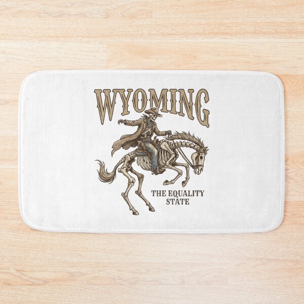 Item preview, Wyoming The Equality State Skeleton Cowboy Skeleton Horse Western designed and sold by Milasneeze.