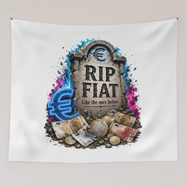 Item preview, Euro gravestone with RIP FIAT designed and sold by Wolf Creator.