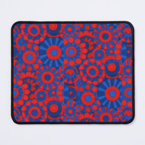 Item preview, Vibrant Red and Blue Geometric Retro Tile designed and sold by Piotrek0001.
