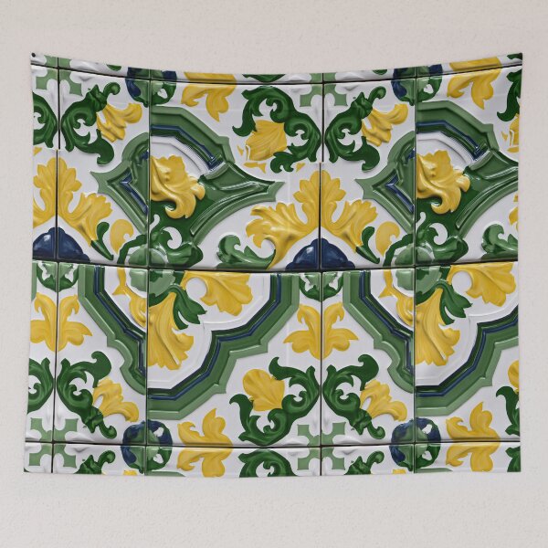 Item preview, Classic Yellow and Green Majolica Tile Pattern designed and sold by Piotrek0001.