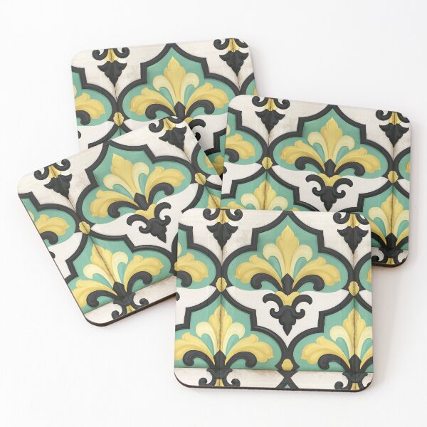Item preview, Teal and Black Damask Ornate Tile Texture designed and sold by Piotrek0001.