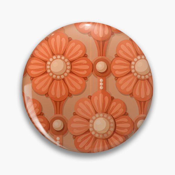 Item preview, Orange 3D Sculpted Floral Ceramic Tile designed and sold by Piotrek0001.