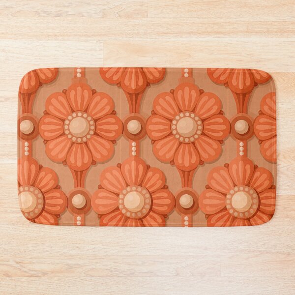 Item preview, Orange 3D Sculpted Floral Ceramic Tile designed and sold by Piotrek0001.